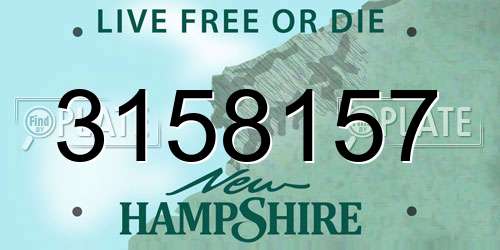 3158157 New Hampshire License Plate