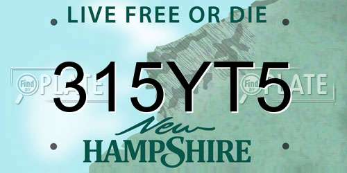 315YT5 New Hampshire License Plate