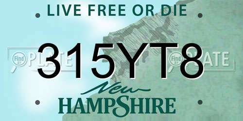 315YT8 New Hampshire License Plate