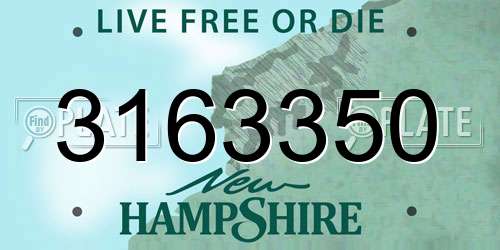 3163350 New Hampshire License Plate