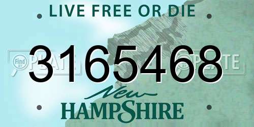 3165468 New Hampshire License Plate