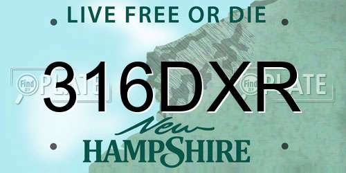 316DXR New Hampshire License Plate