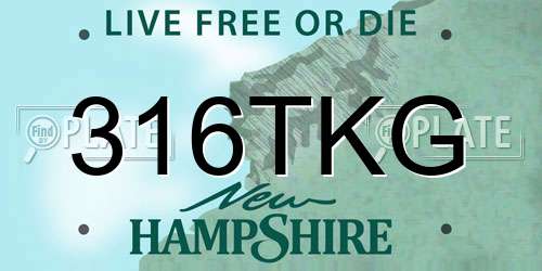 316TKG New Hampshire License Plate