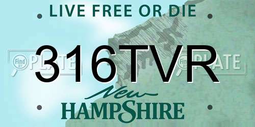 316TVR New Hampshire License Plate