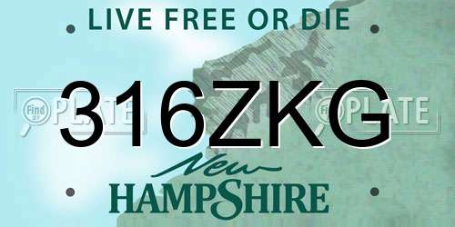 316ZKG New Hampshire License Plate