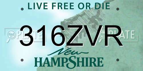 316ZVR New Hampshire License Plate