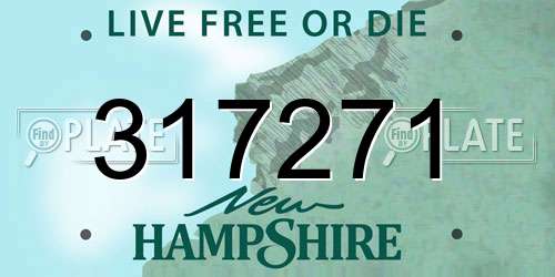 317271 New Hampshire License Plate
