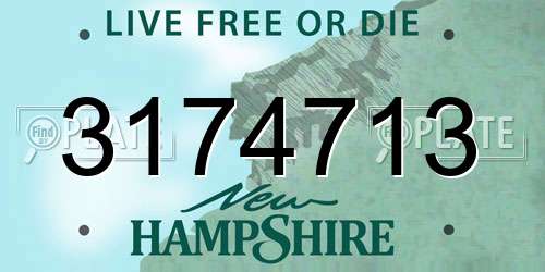 3174713 New Hampshire License Plate
