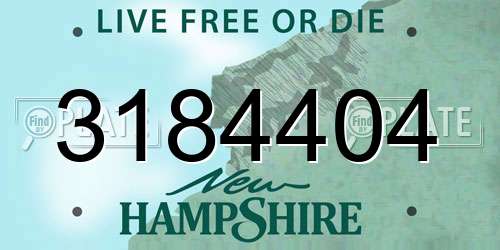 3184404 New Hampshire License Plate