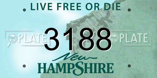 3188 New Hampshire License Plate