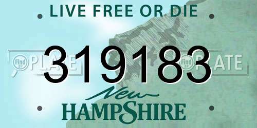 319183 New Hampshire License Plate