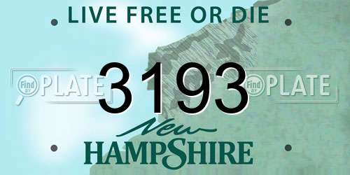 3193 New Hampshire License Plate