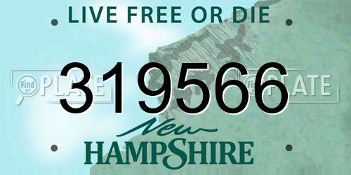 319566 New Hampshire License Plate