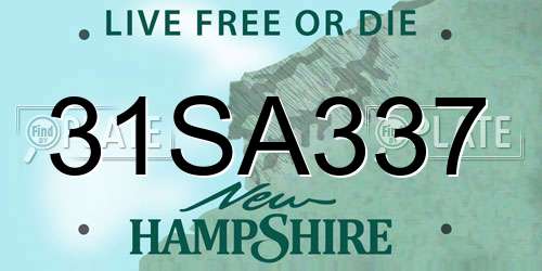 31SA337 New Hampshire License Plate