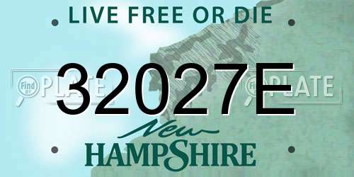 32027E New Hampshire License Plate