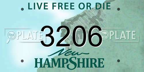 3206 New Hampshire License Plate
