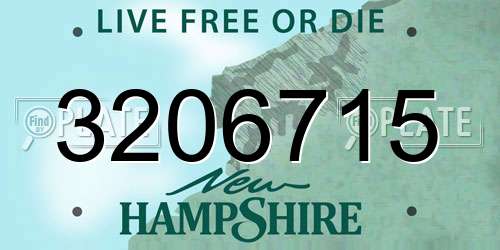 3206715 New Hampshire License Plate