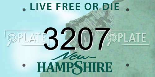3207 New Hampshire License Plate