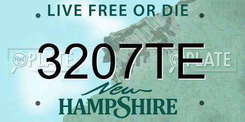 3207TE New Hampshire License Plate