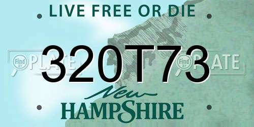 320T73 New Hampshire License Plate