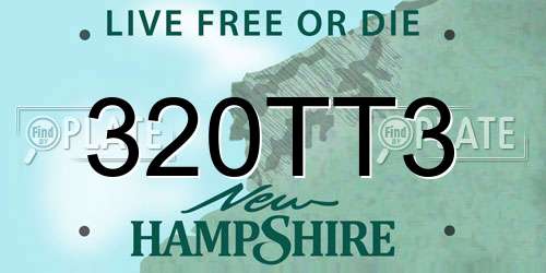 320TT3 New Hampshire License Plate