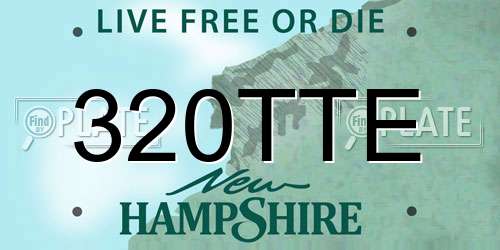 320TTE New Hampshire License Plate