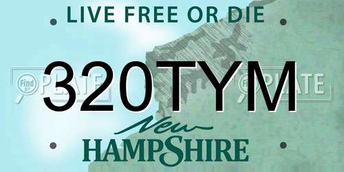 320TYM New Hampshire License Plate