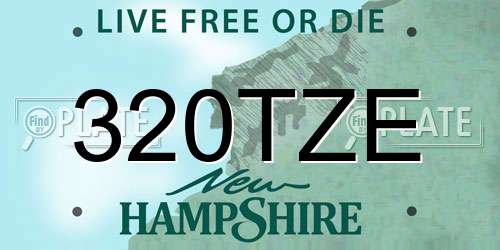 320TZE New Hampshire License Plate