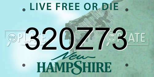 320Z73 New Hampshire License Plate