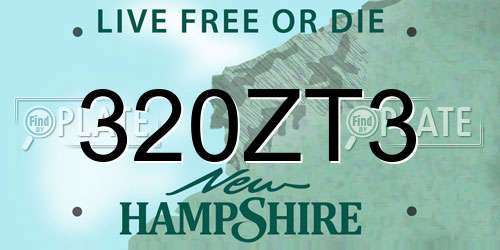 320ZT3 New Hampshire License Plate