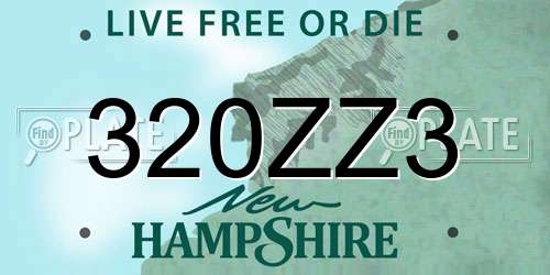 320ZZ3 New Hampshire License Plate