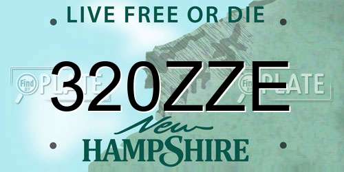 320ZZE New Hampshire License Plate