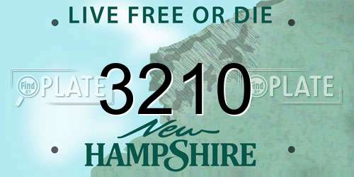 3210 New Hampshire License Plate