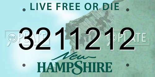 3211212 New Hampshire License Plate