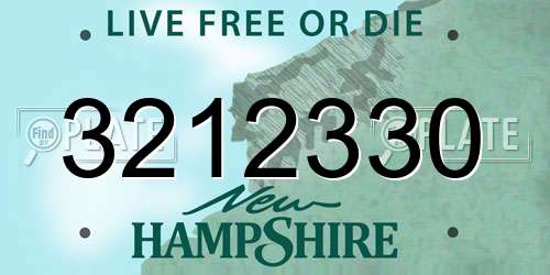 3212330 New Hampshire License Plate