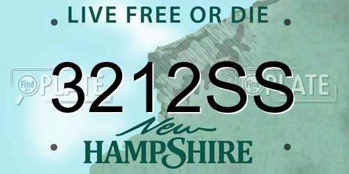 3212SS New Hampshire License Plate