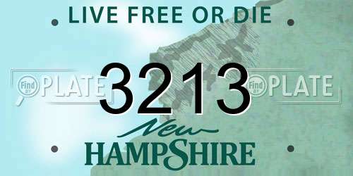 3213 New Hampshire License Plate