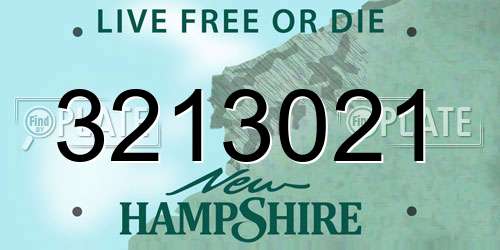 3213021 New Hampshire License Plate