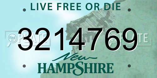 3214769 New Hampshire License Plate