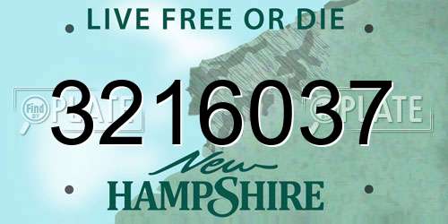 3216037 New Hampshire License Plate
