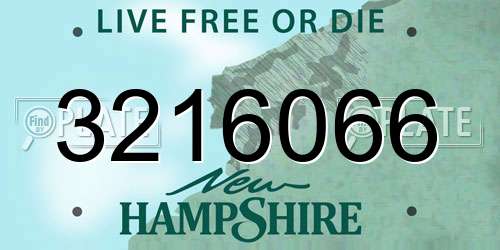 3216066 New Hampshire License Plate