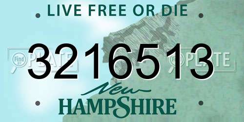 3216513 New Hampshire License Plate