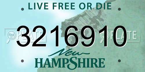 3216910 New Hampshire License Plate