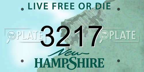 3217 New Hampshire License Plate