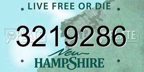 3219286 New Hampshire License Plate