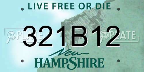 321B12 New Hampshire License Plate