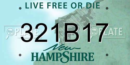 321B17 New Hampshire License Plate