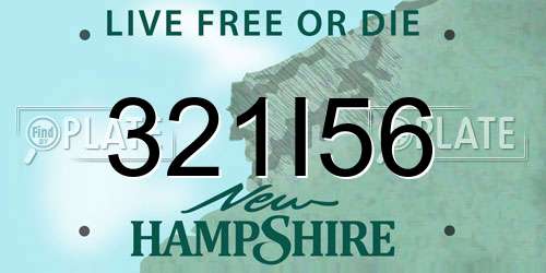 321I56 New Hampshire License Plate