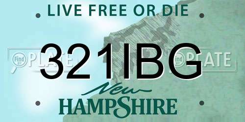321IBG New Hampshire License Plate
