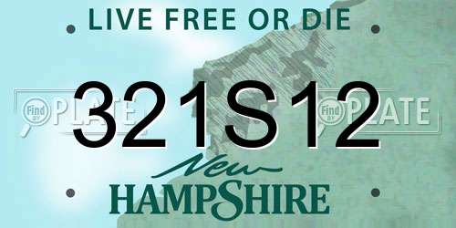 321S12 New Hampshire License Plate